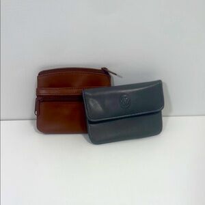 Vintage gray and brown Buxton Leather Pouches